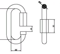 Карабин овальный резьбовой, диаметр, 10 мм цинк