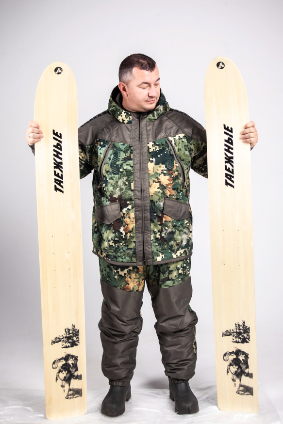 Лыжи Таёжные полнокамусные, дерево, длина 160 см, ширина 20 см