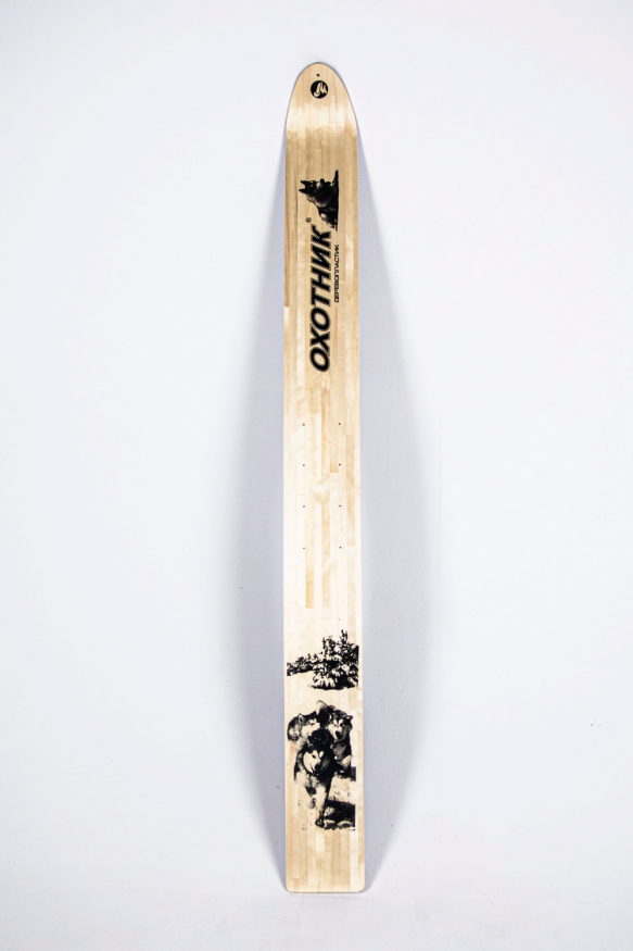 Лыжи ОХОТНИК, дерево-пластик, длина 155 см, ширина 15 см